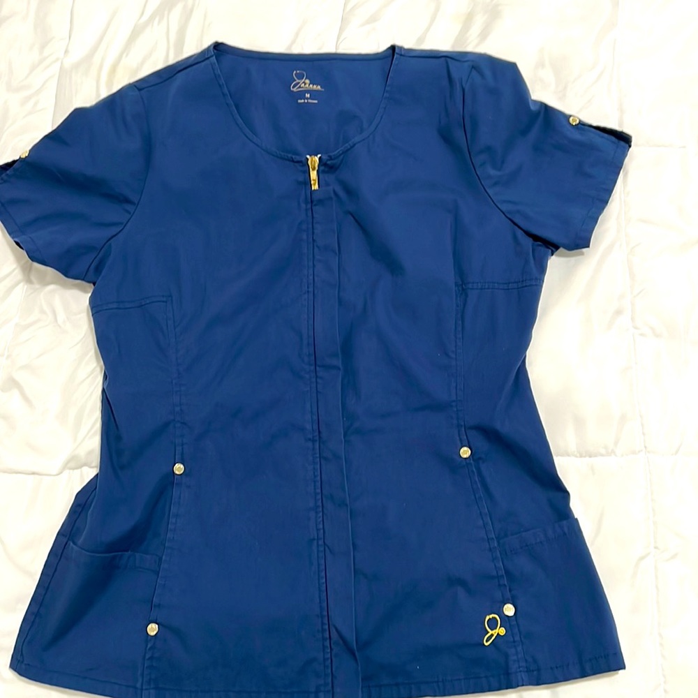 Jaanuu navy blue scrub top size M
